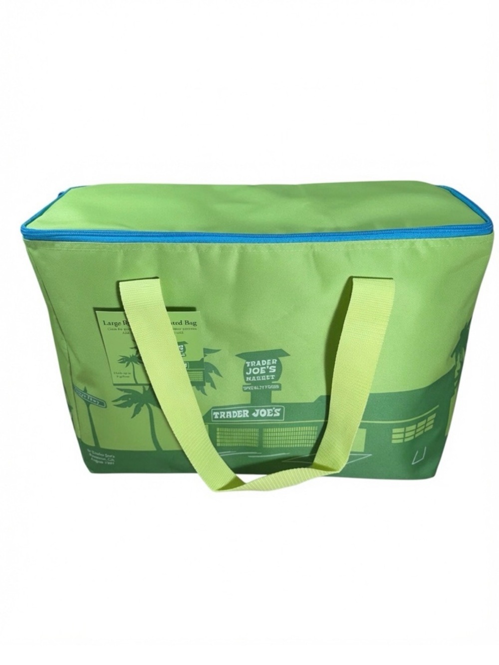 Limited Edition! Trader Joe's Lime Green Reusable Insulated Cooler Bag 8 Gallon